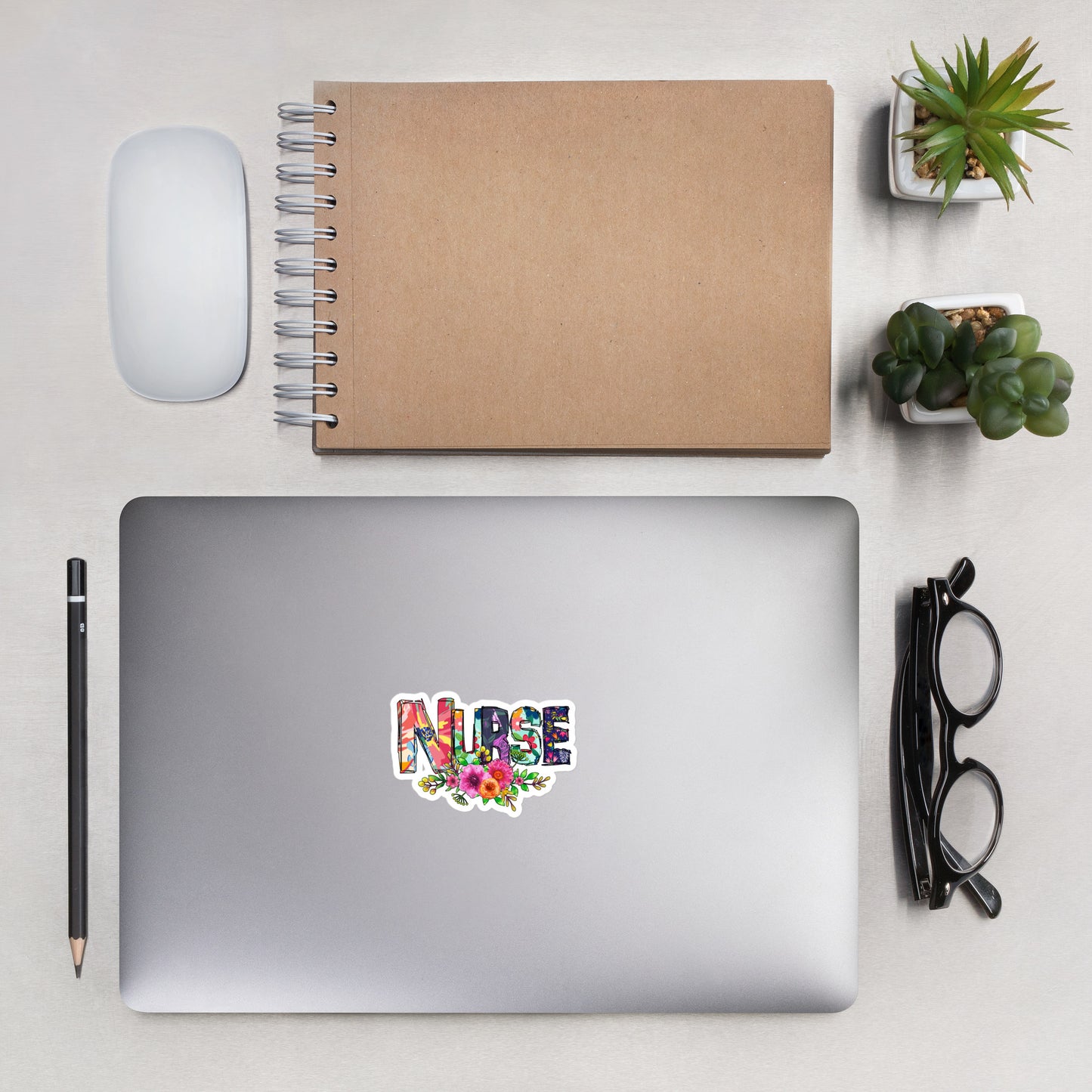 Floral Nurse Vinyl Stickers