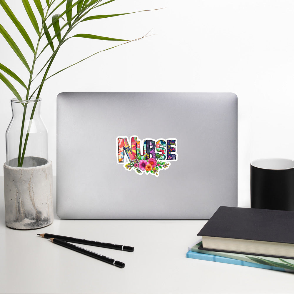 Floral Nurse Vinyl Stickers