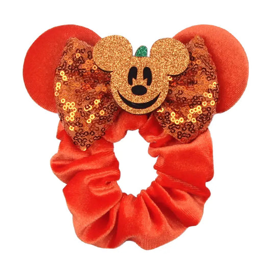 Mouse Ears Hair Scrunchies ~ Pumpkin Mouse