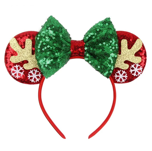 Christmas Reindeer Mouse Ears Headband