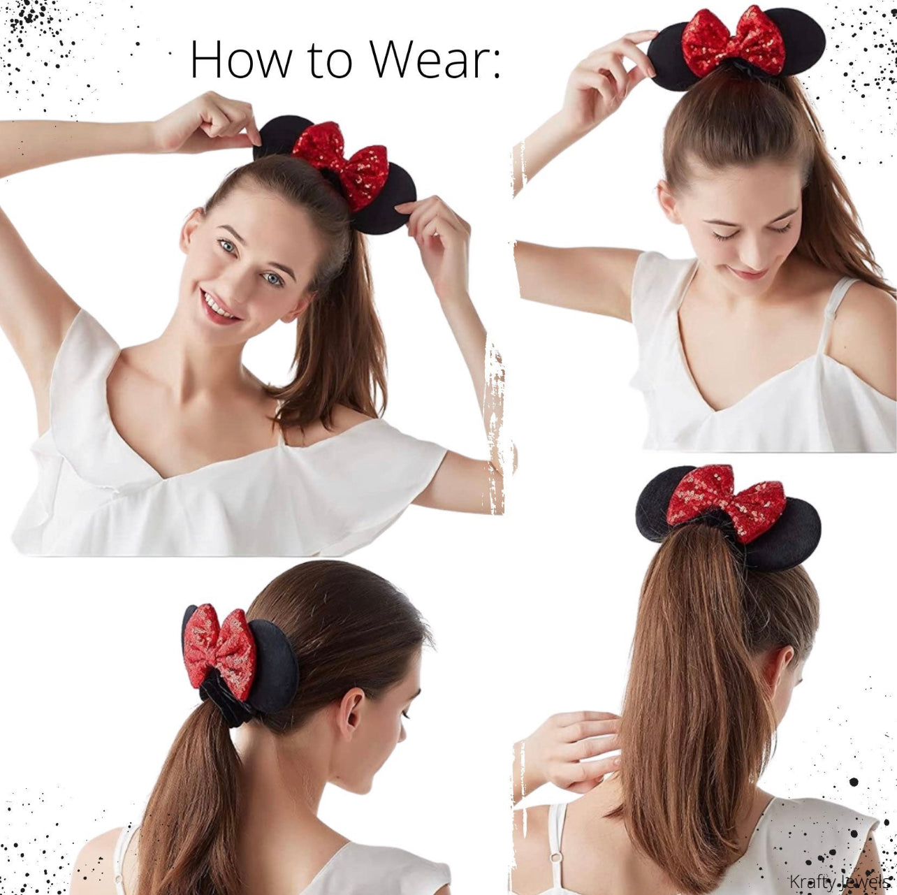 Mouse Ears Hair Scrunchies ~ Pumpkin Mouse