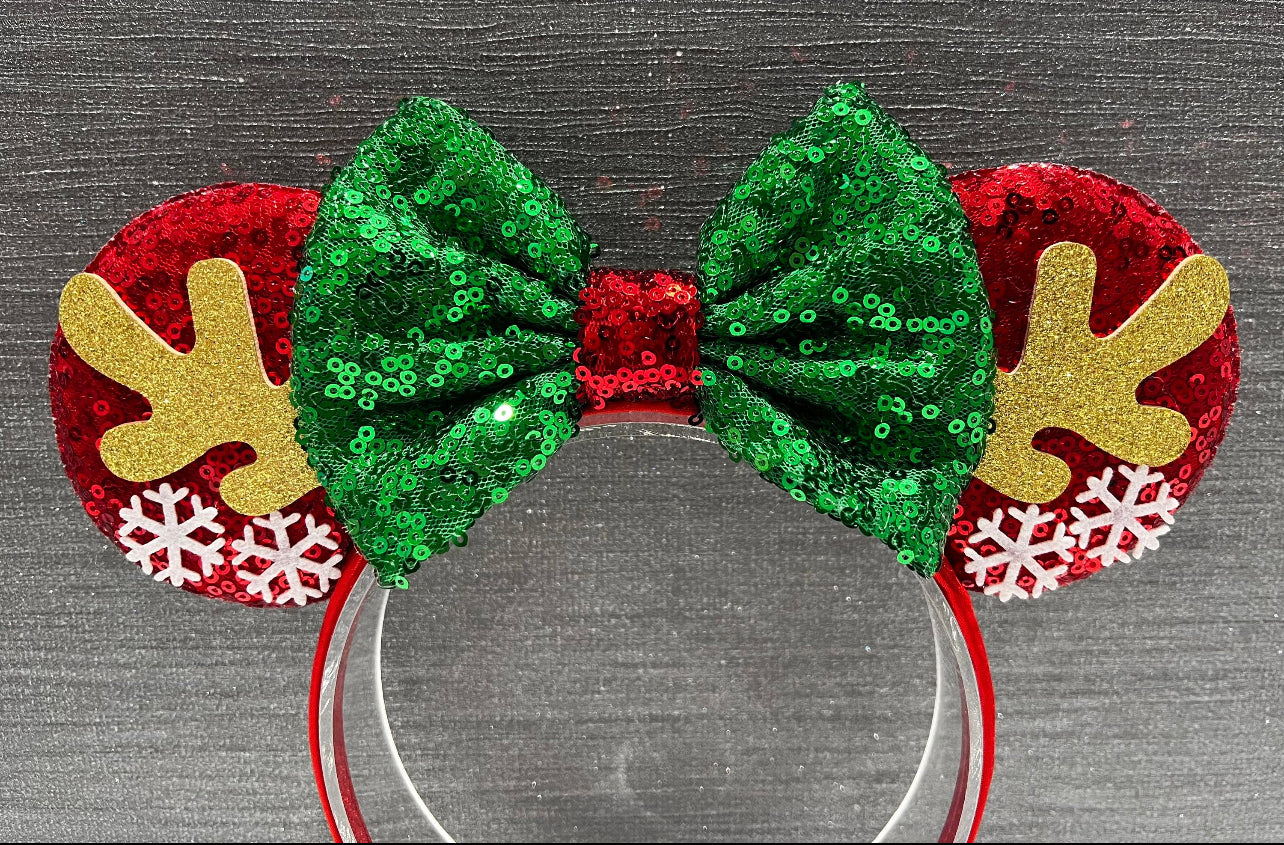 Christmas Reindeer Mouse Ears Headband